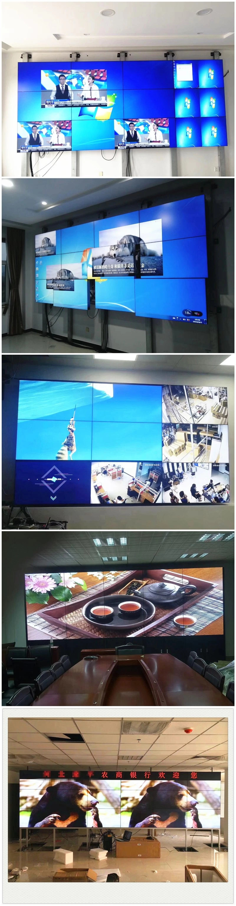 DVI input 16: 9 LCD wall mount video wall 49" for school