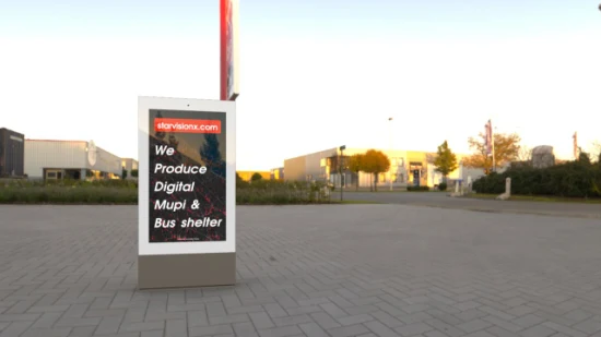 El doble del quiosco publicitario impermeable echó a un lado la exhibición al aire libre del LCD de la señalización de Digitaces para el aeropuerto