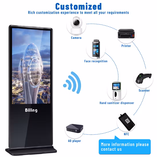 jugador interior de la publicidad del quiosco de la señalización del LCD Digital de la resolución 2K/4K de 32 pulgadas